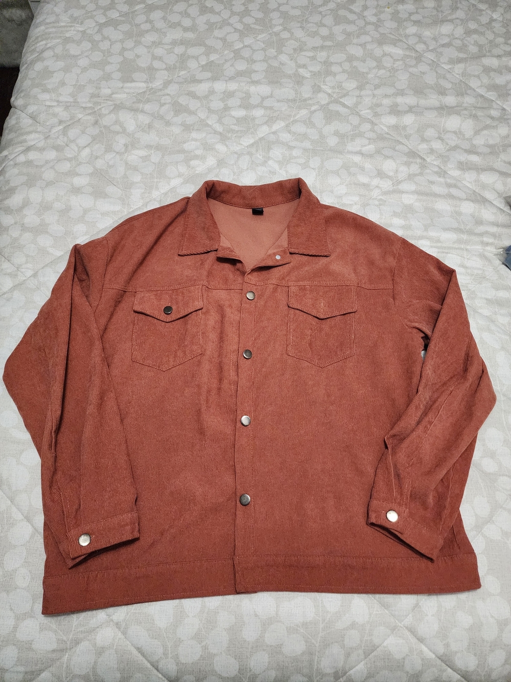 Rust Lightweight Corduroy Shirt Jacket - Women's Casual Layering